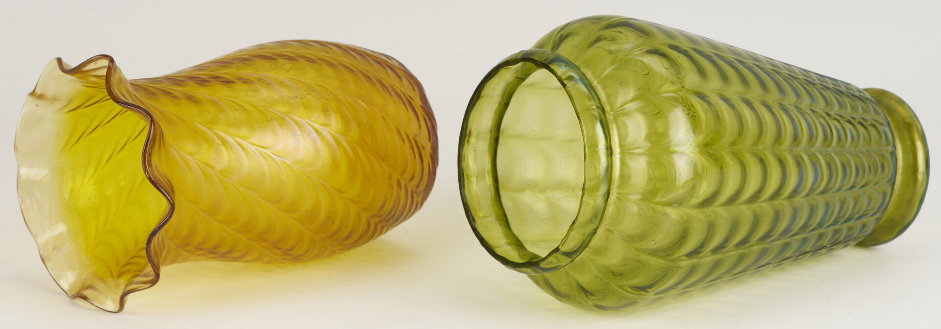 Lot 766: 4 Iridescent Art Glass Vases incl. Loetz Rusticana