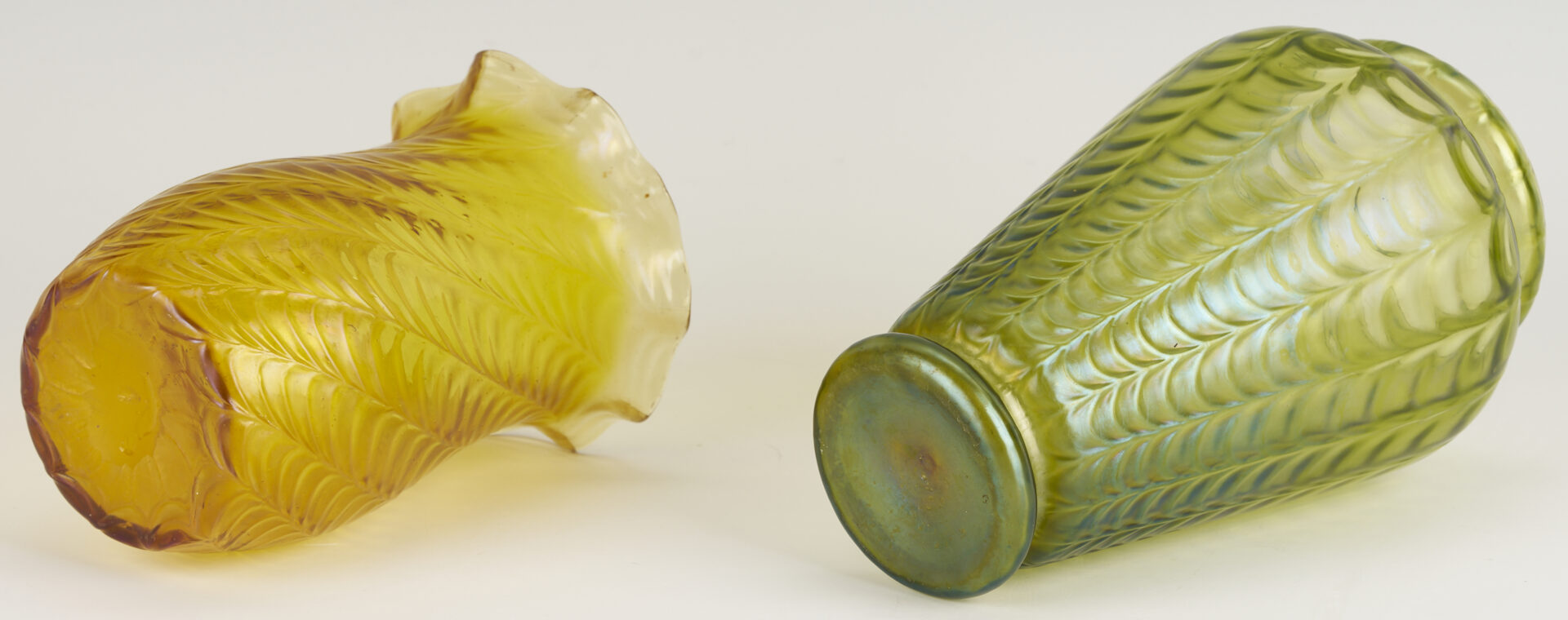 Lot 766: 4 Iridescent Art Glass Vases incl. Loetz Rusticana