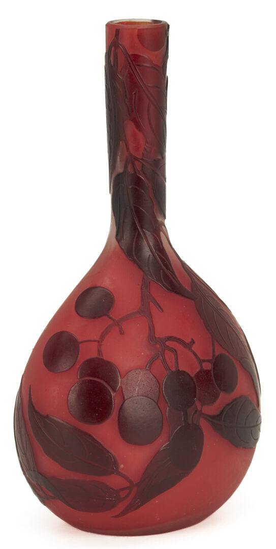 Lot 767: 2 Galle Vases; Water Lilies and Cherry Tree