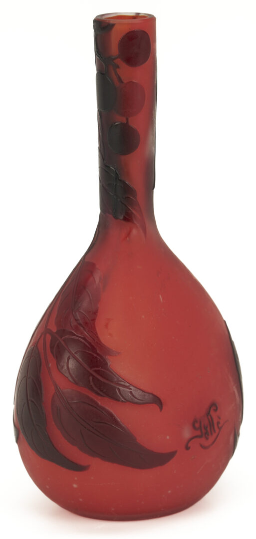 Lot 767: 2 Galle Vases; Water Lilies and Cherry Tree