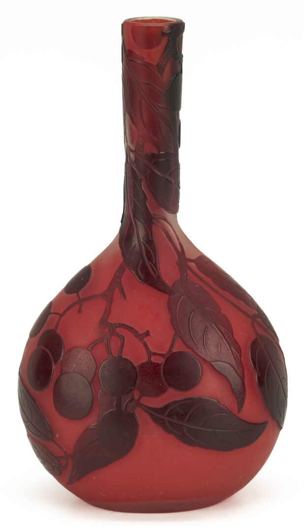Lot 767: 2 Galle Vases; Water Lilies and Cherry Tree