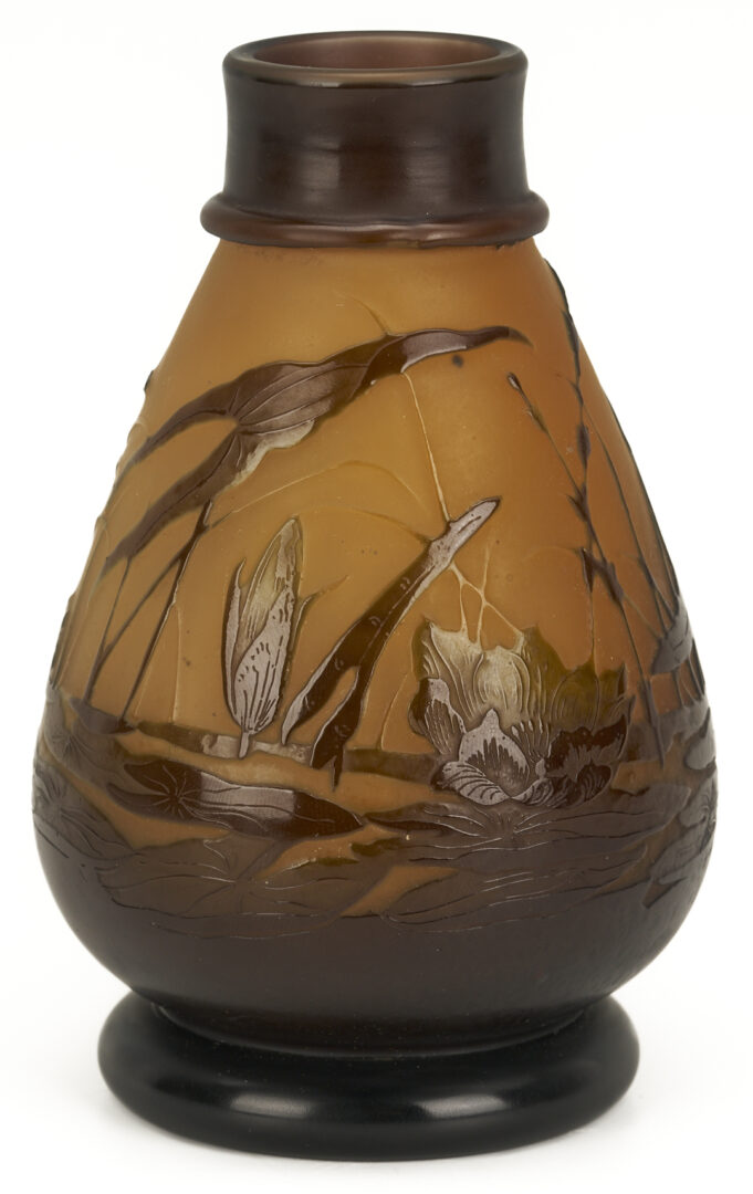 Lot 767: 2 Galle Vases; Water Lilies and Cherry Tree