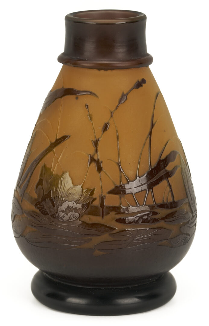 Lot 767: 2 Galle Vases; Water Lilies and Cherry Tree