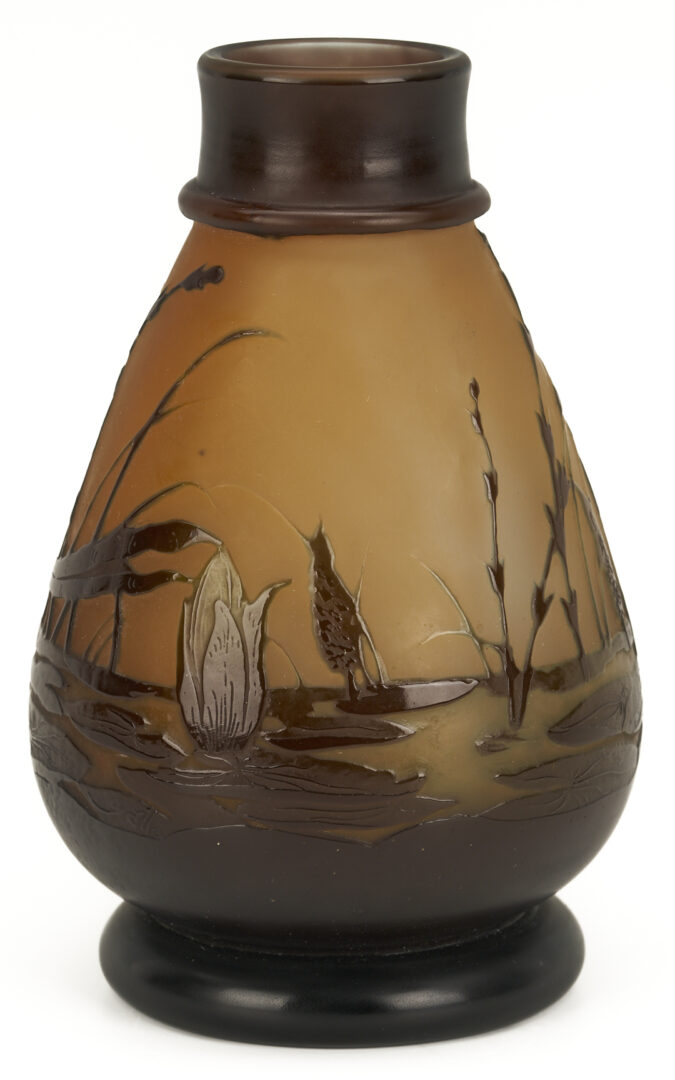 Lot 767: 2 Galle Vases; Water Lilies and Cherry Tree