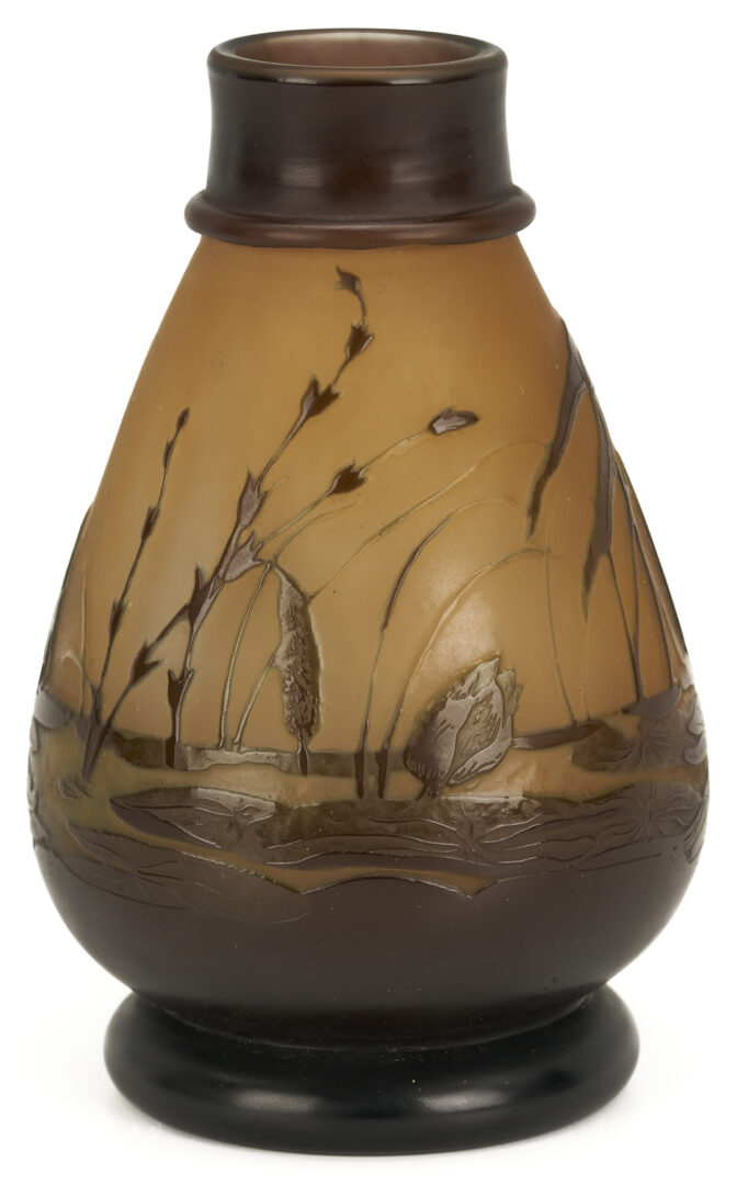 Lot 767: 2 Galle Vases; Water Lilies and Cherry Tree