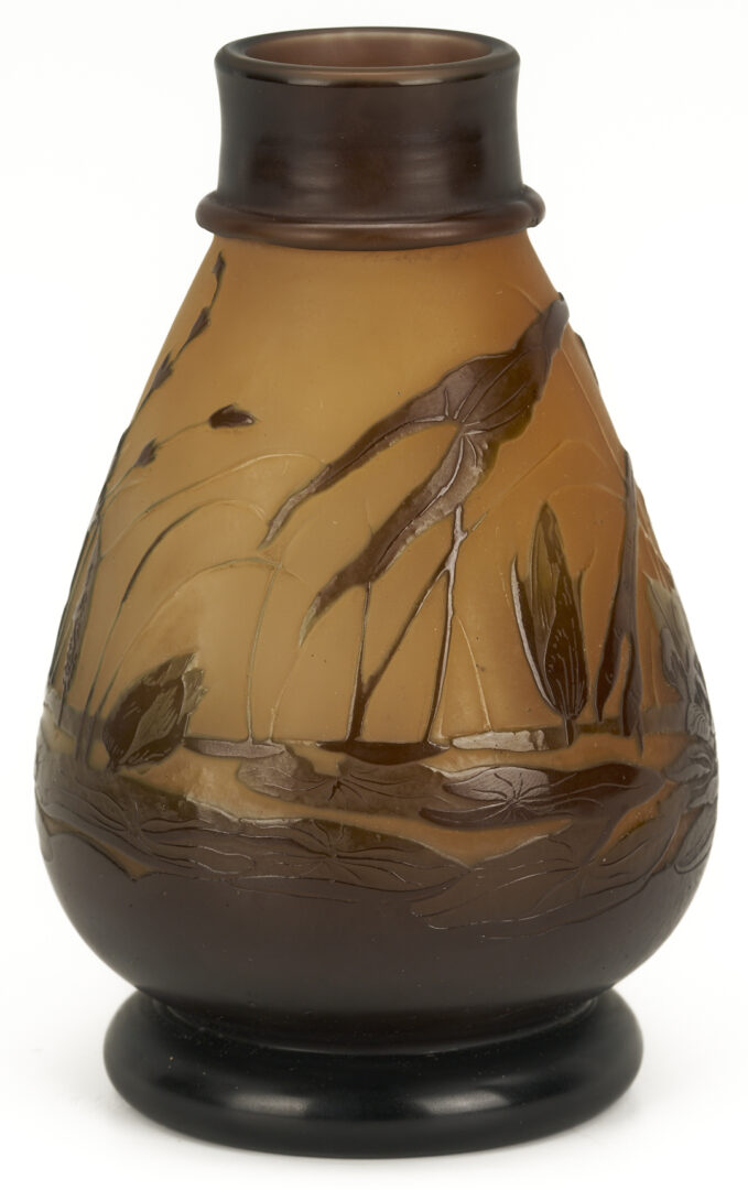 Lot 767: 2 Galle Vases; Water Lilies and Cherry Tree