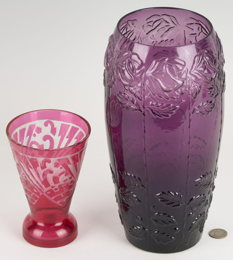 Lot 768: 2 Art Deco Style Glass Vases incl. Nancy