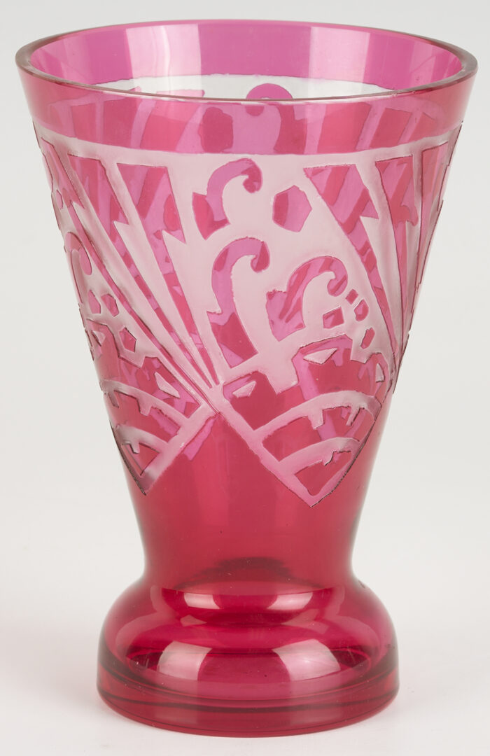 Lot 768: 2 Art Deco Style Glass Vases incl. Nancy
