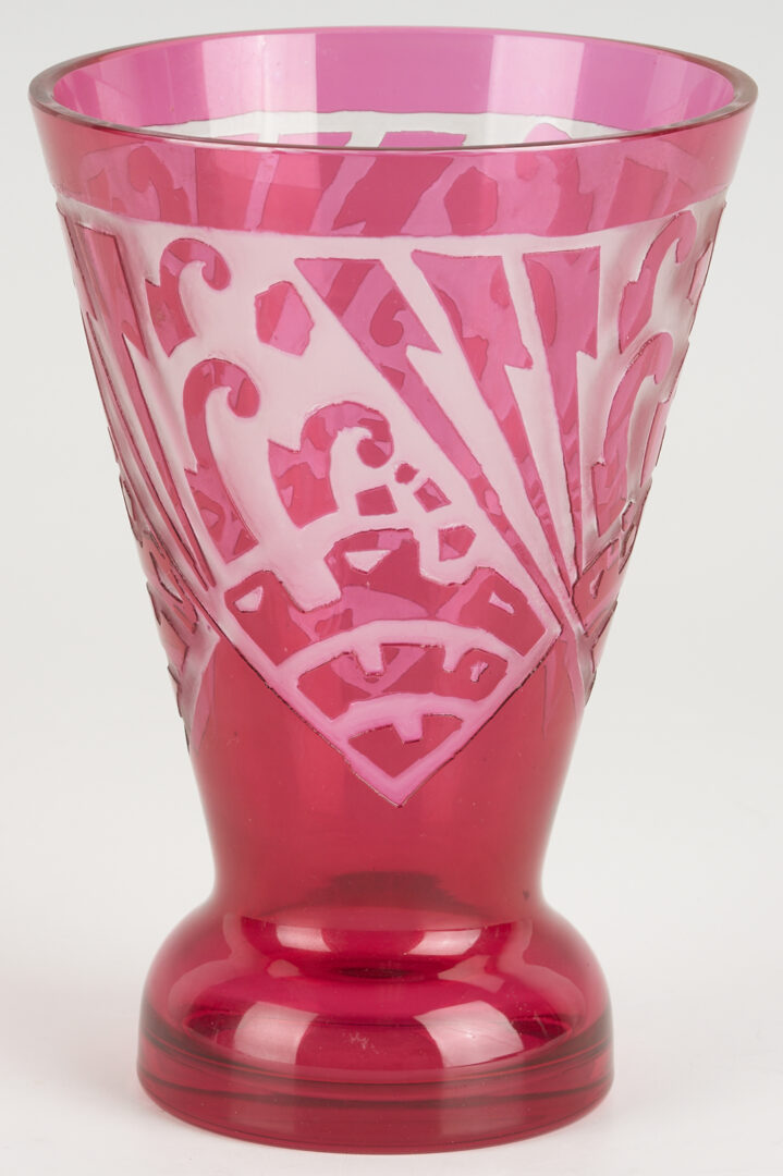 Lot 768: 2 Art Deco Style Glass Vases incl. Nancy