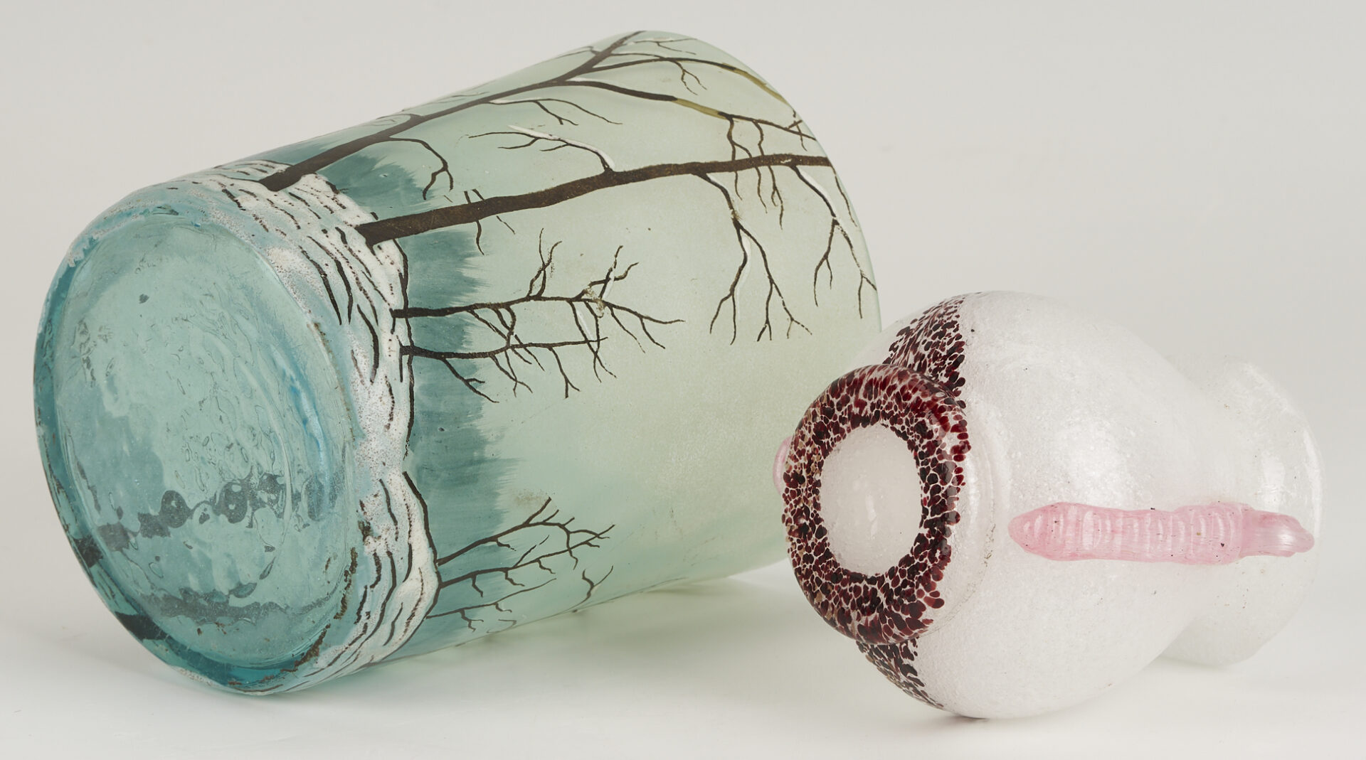 Lot 769: 3 Small Art Glass Vases, incl. French Legras, Muller Freres