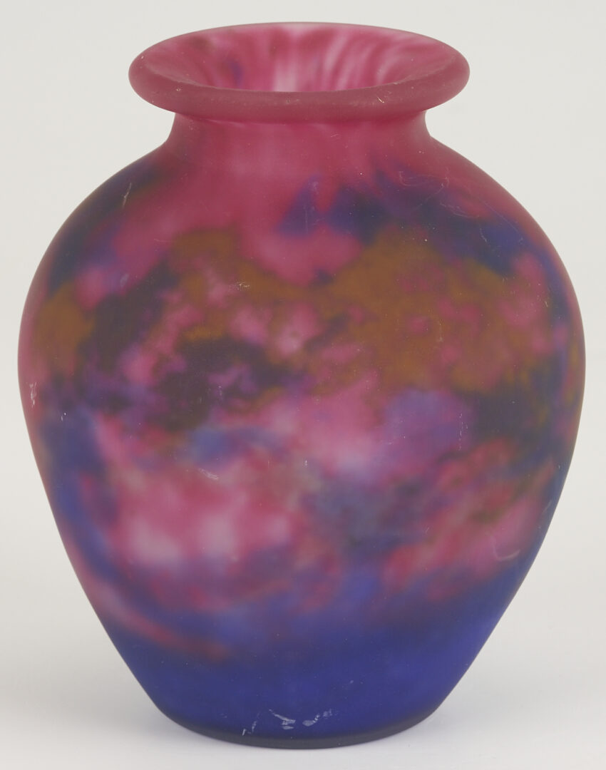 Lot 769: 3 Small Art Glass Vases, incl. French Legras, Muller Freres