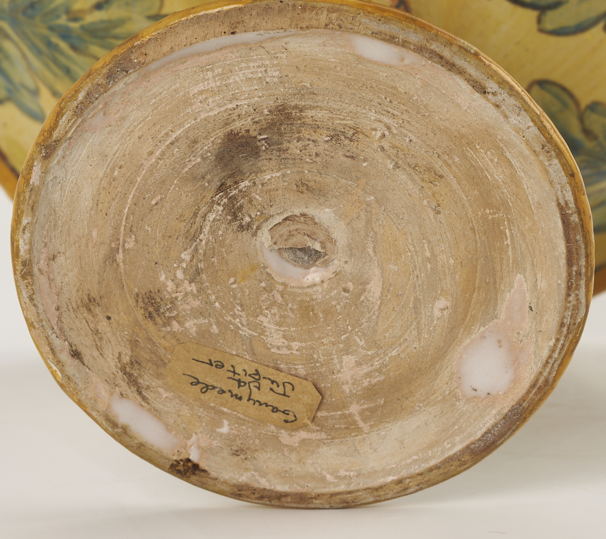 Lot 774: 3 Antique Faience Items: Albarello, Tazza, Inkwell