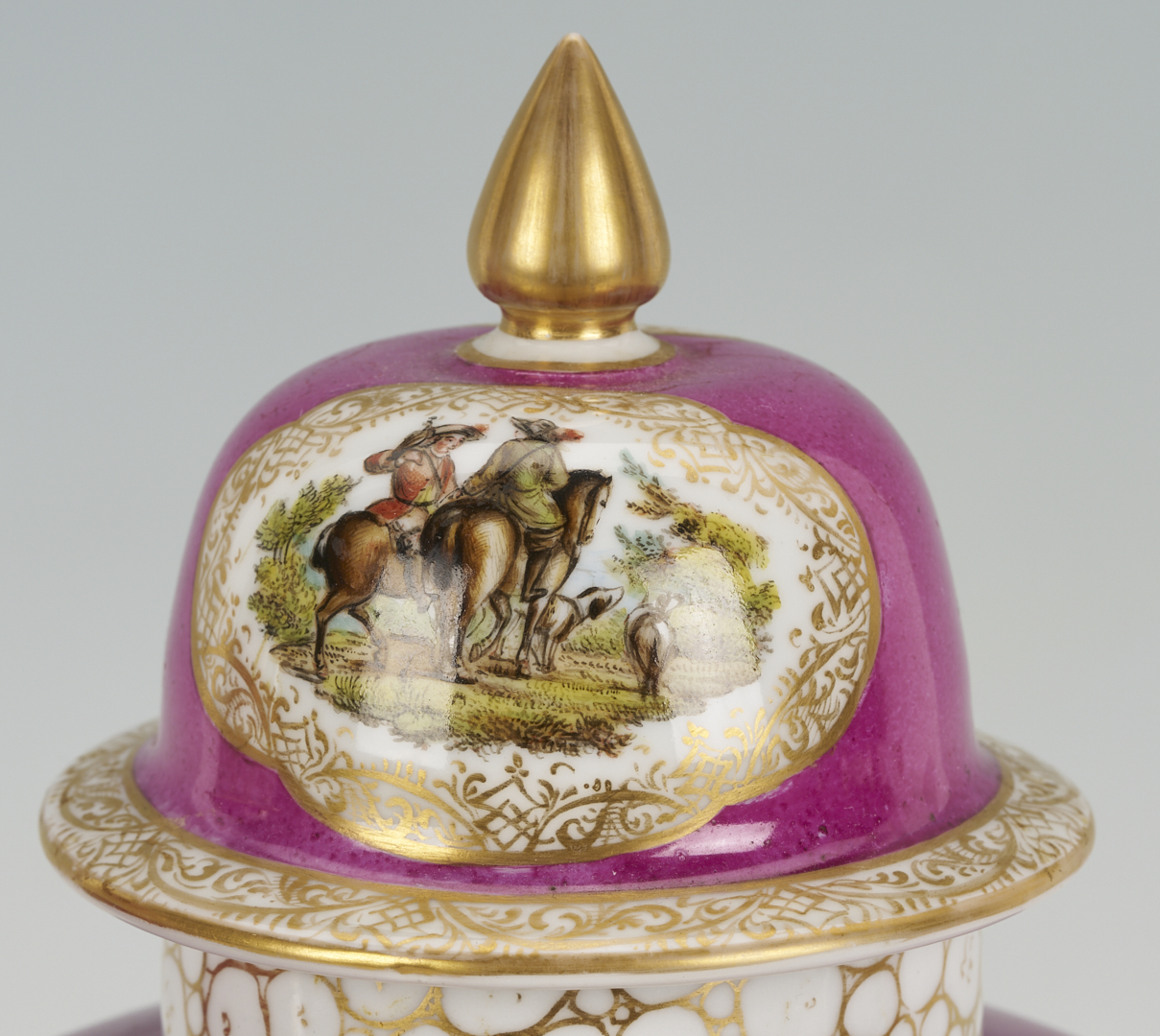 Lot 776: 4 Dresden Porcelain Items, Urns & Cachepots, attrib. Helena Wolfsohn