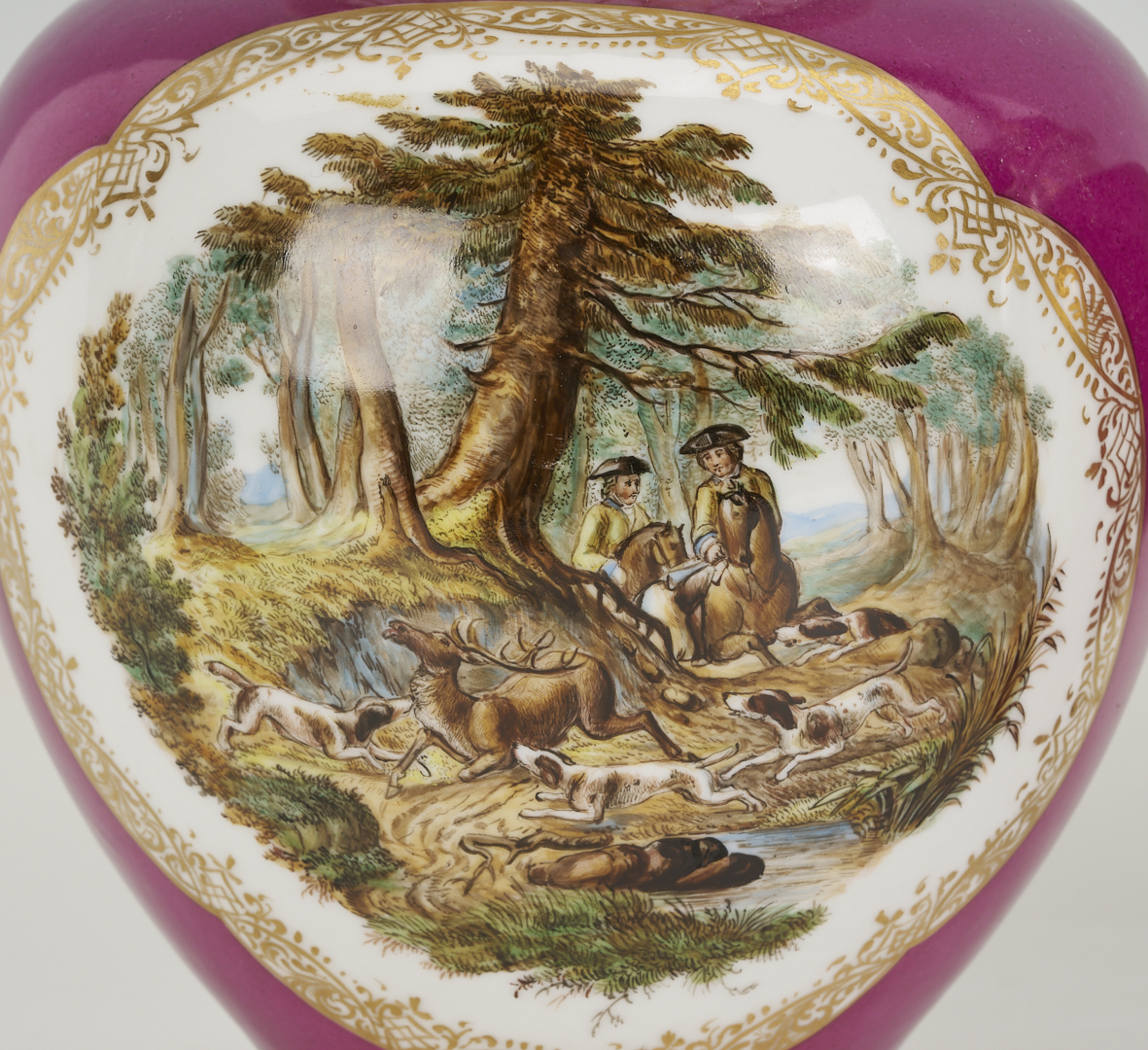 Lot 776: 4 Dresden Porcelain Items, Urns & Cachepots, attrib. Helena Wolfsohn
