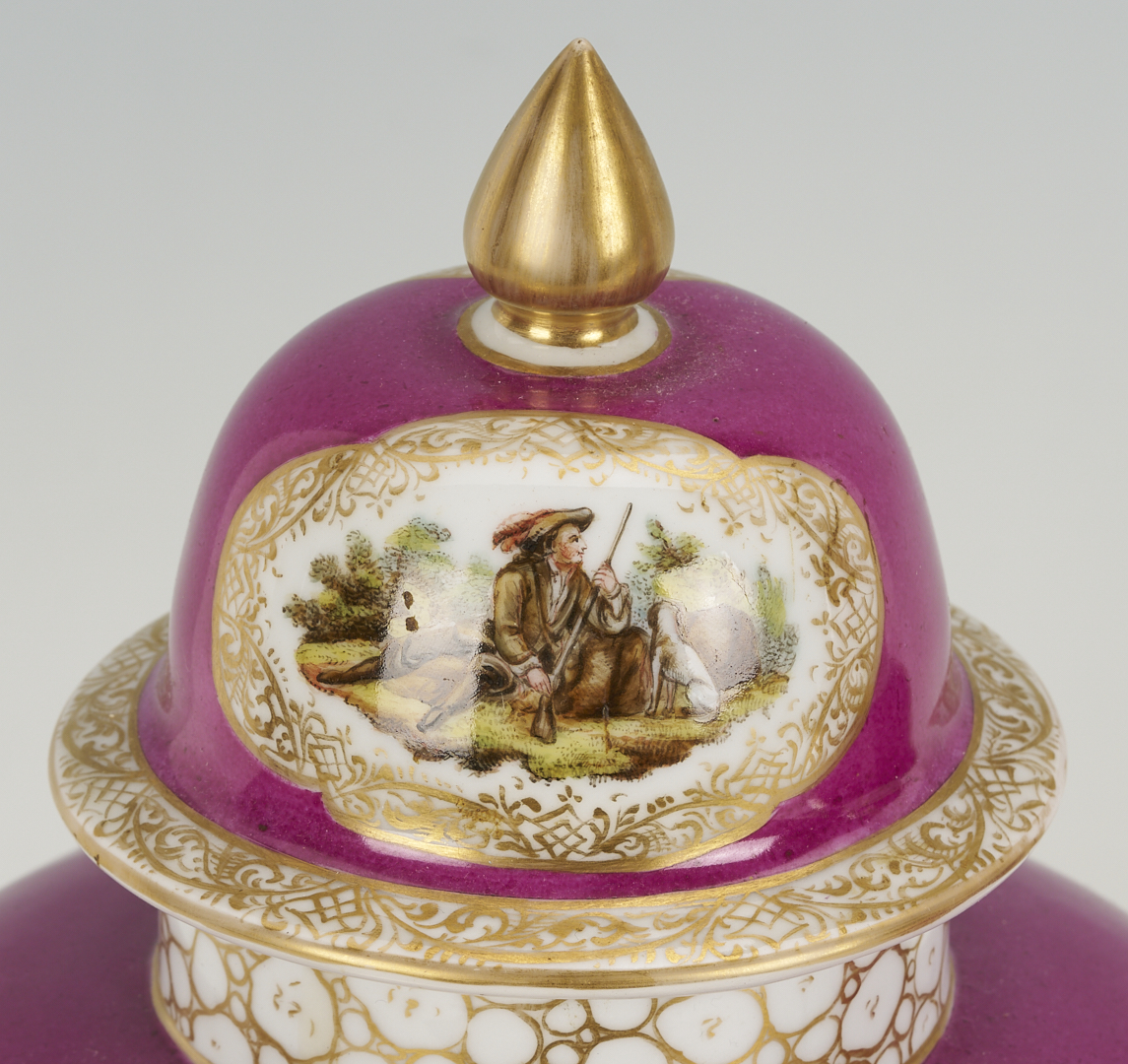 Lot 776: 4 Dresden Porcelain Items, Urns & Cachepots, attrib. Helena Wolfsohn