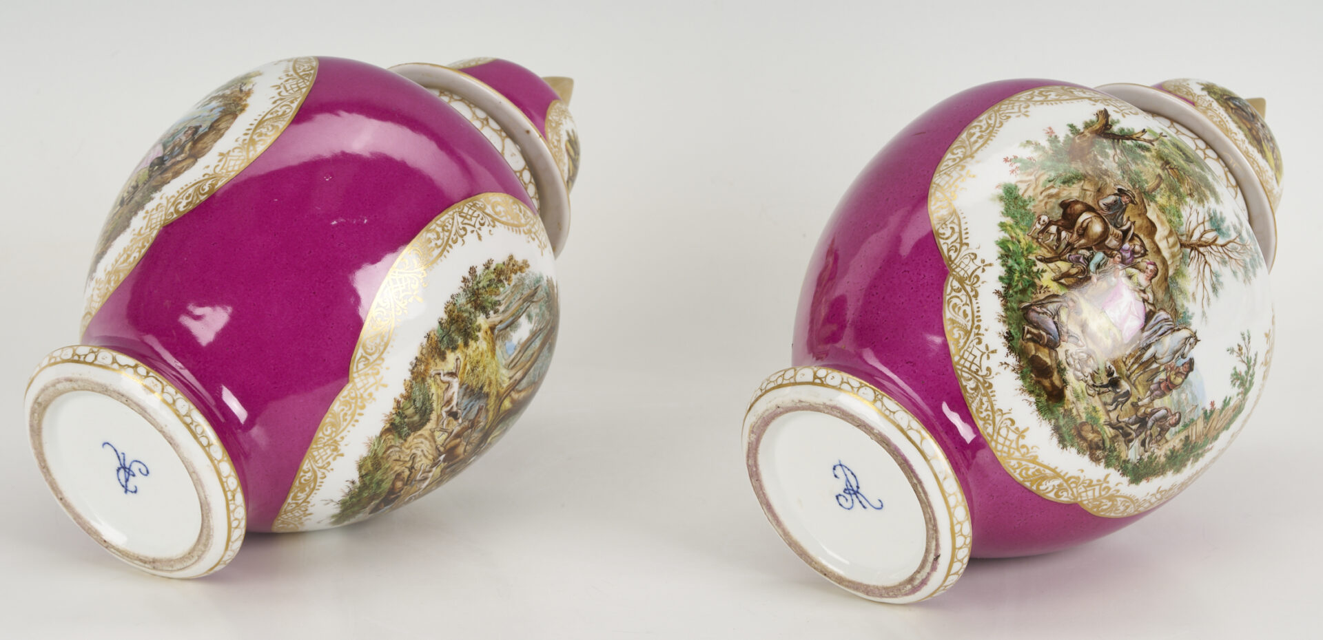 Lot 776: 4 Dresden Porcelain Items, Urns & Cachepots, attrib. Helena Wolfsohn
