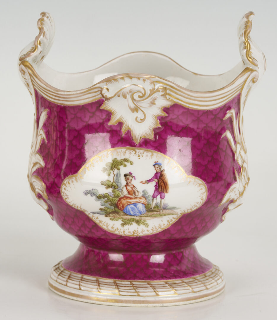 Lot 776: 4 Dresden Porcelain Items, Urns & Cachepots, attrib. Helena Wolfsohn