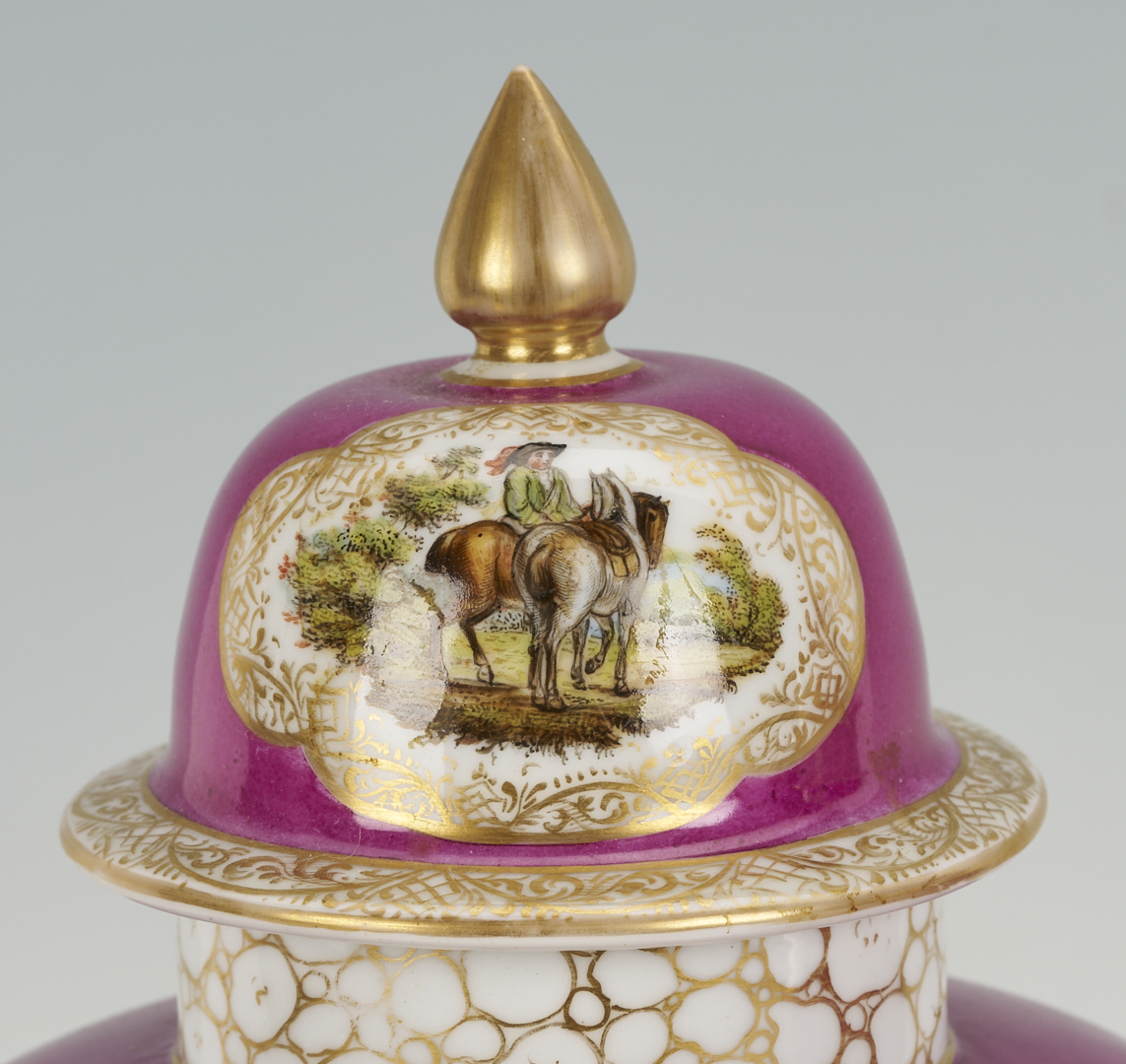 Lot 776: 4 Dresden Porcelain Items, Urns & Cachepots, attrib. Helena Wolfsohn