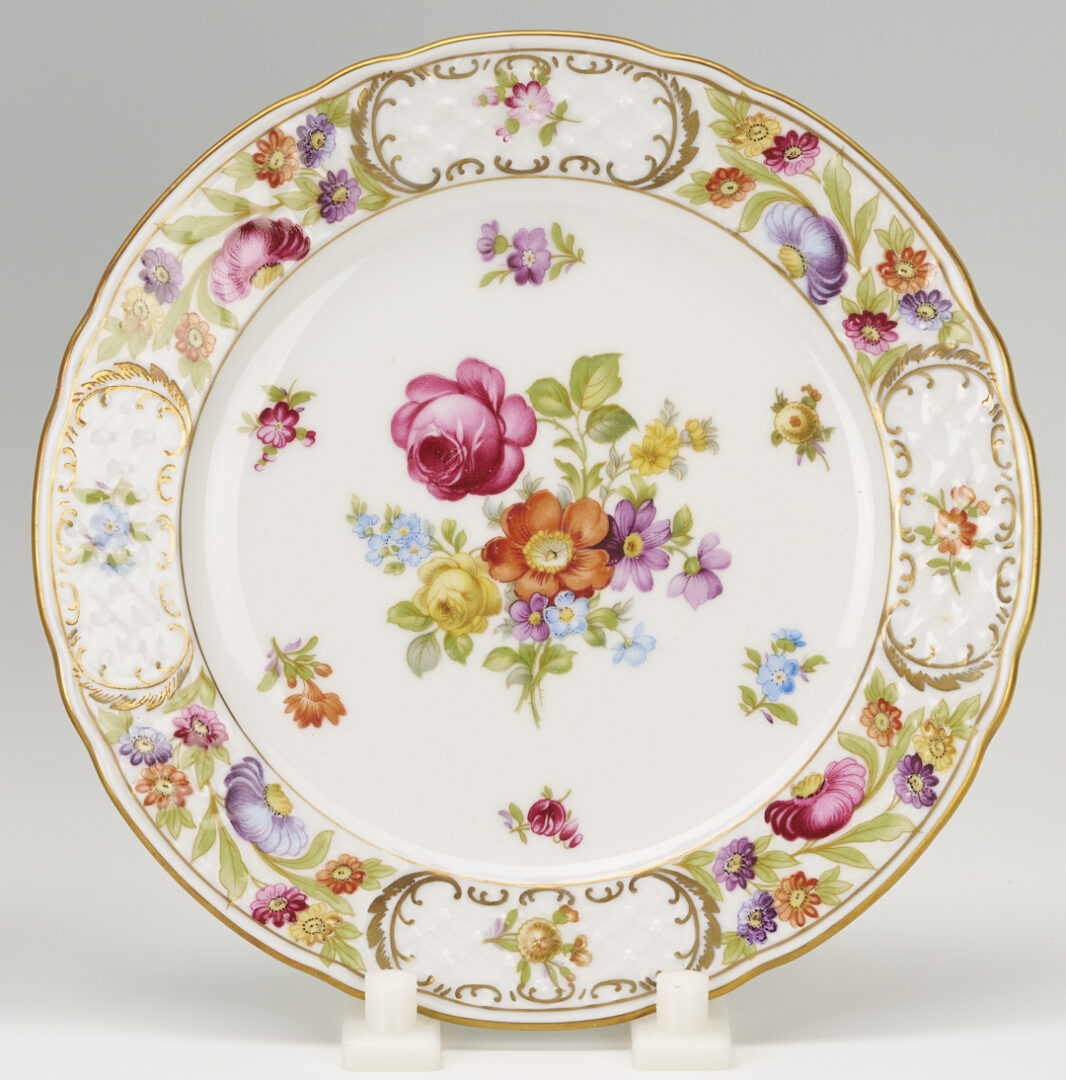 Lot 777: 36 Pcs Empress Dresden Flowers Porcelain Incl. Coffee Pot