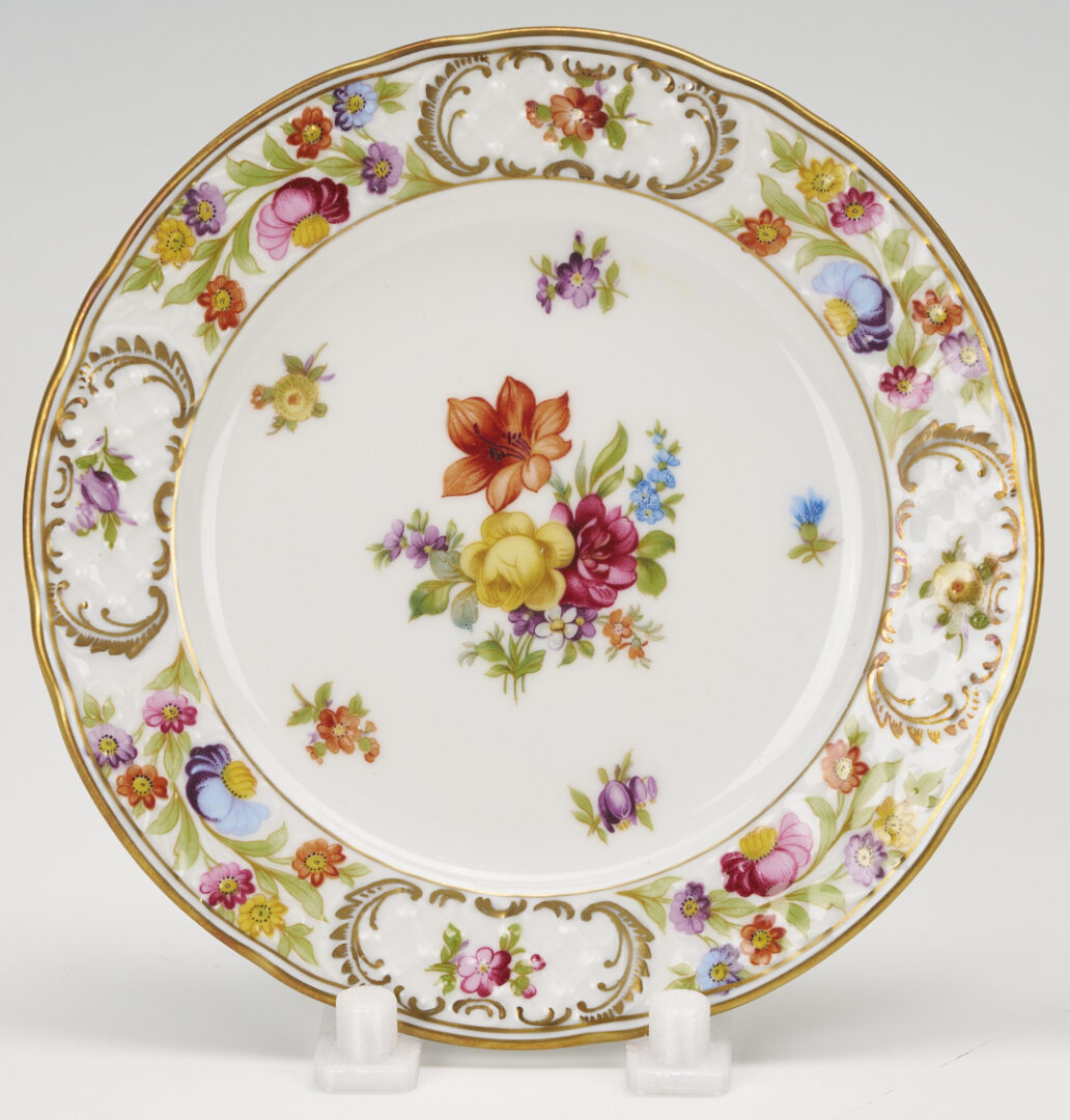 Lot 777: 36 Pcs Empress Dresden Flowers Porcelain Incl. Coffee Pot