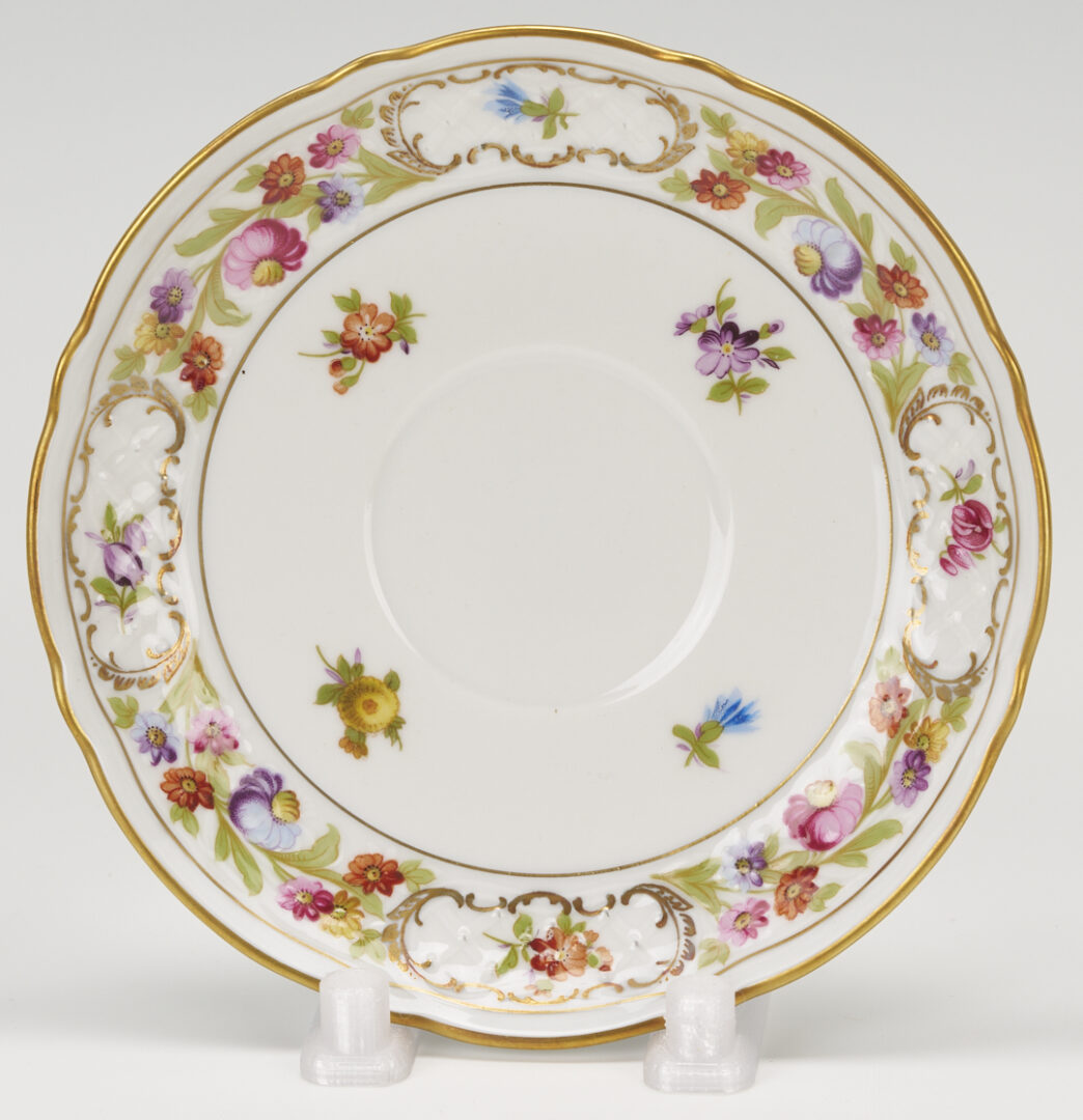 Lot 777: 36 Pcs Empress Dresden Flowers Porcelain Incl. Coffee Pot
