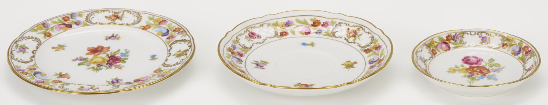 Lot 777: 36 Pcs Empress Dresden Flowers Porcelain Incl. Coffee Pot
