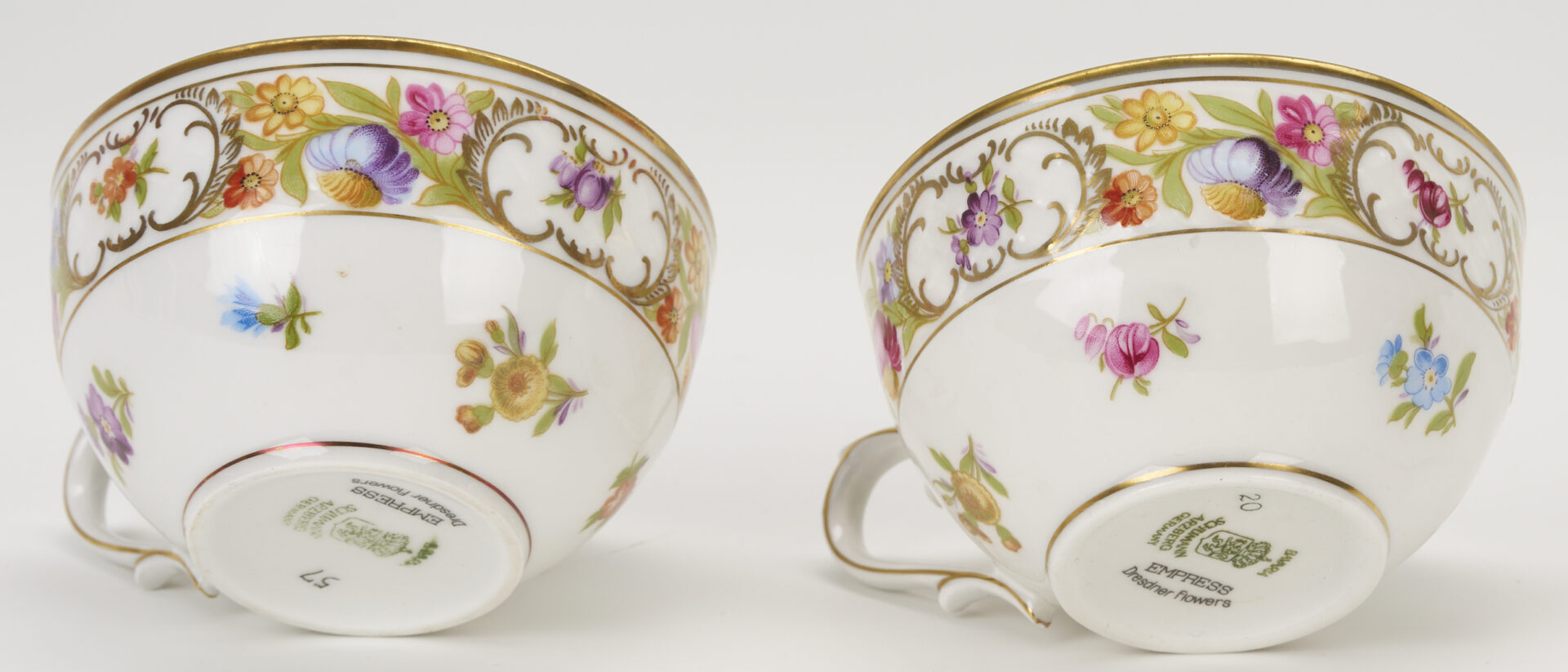 Lot 777: 36 Pcs Empress Dresden Flowers Porcelain Incl. Coffee Pot