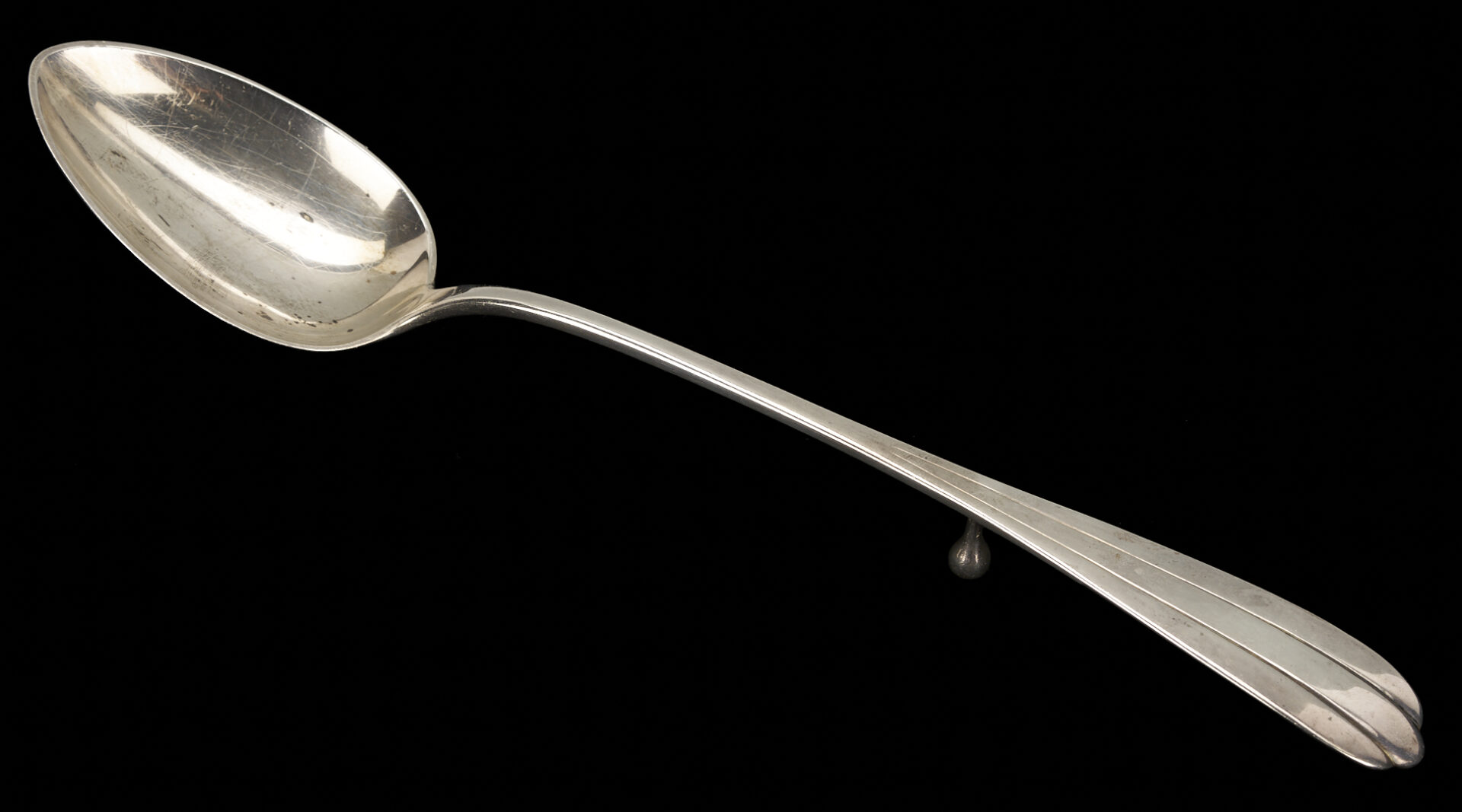 Lot 77: Coin Silver Tea Pot plus Sterling Stuffing Spoon