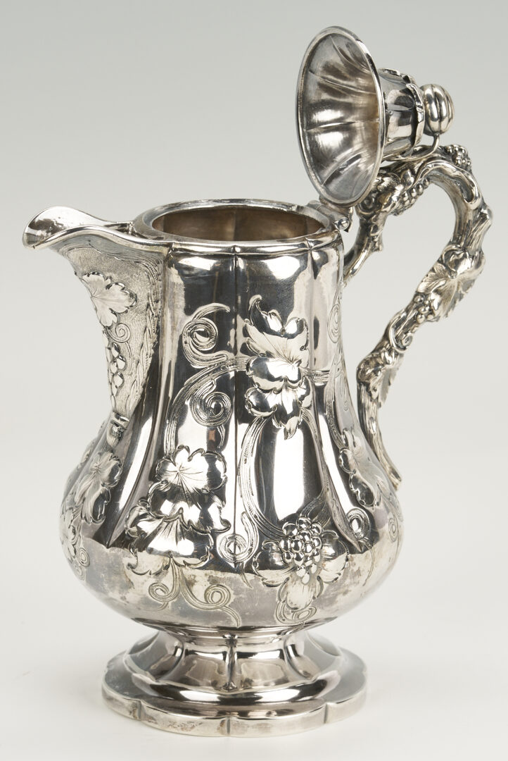 Lot 77: Coin Silver Tea Pot plus Sterling Stuffing Spoon
