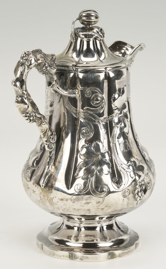 Lot 77: Coin Silver Tea Pot plus Sterling Stuffing Spoon