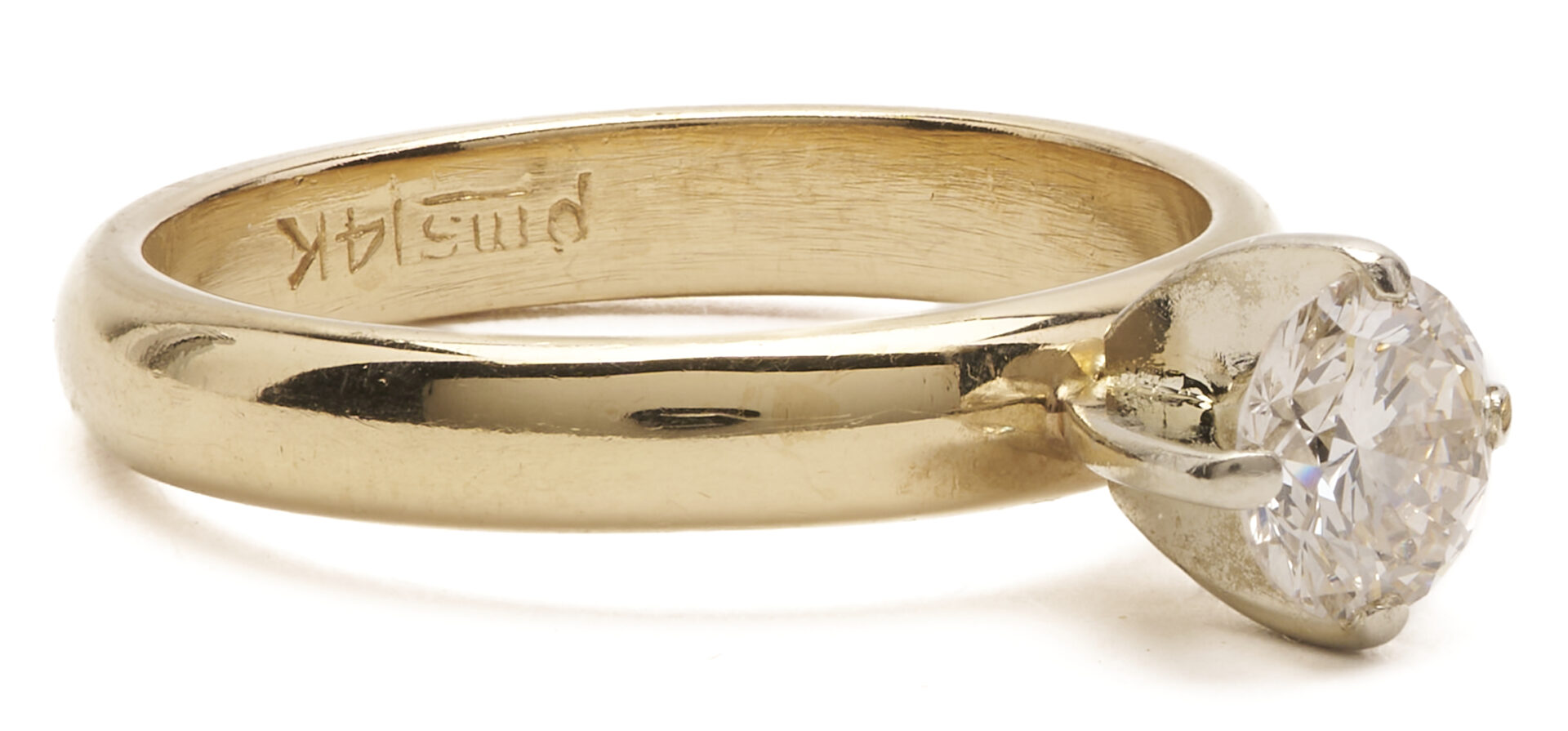 Lot 782: 14K Diamond Ring with 14K Gold Wedding Band