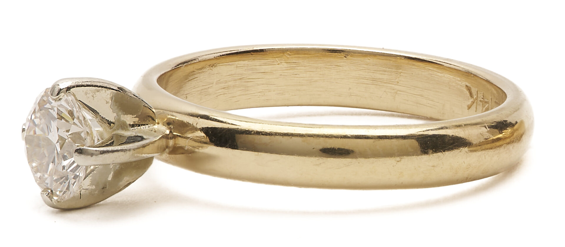 Lot 782: 14K Diamond Ring with 14K Gold Wedding Band