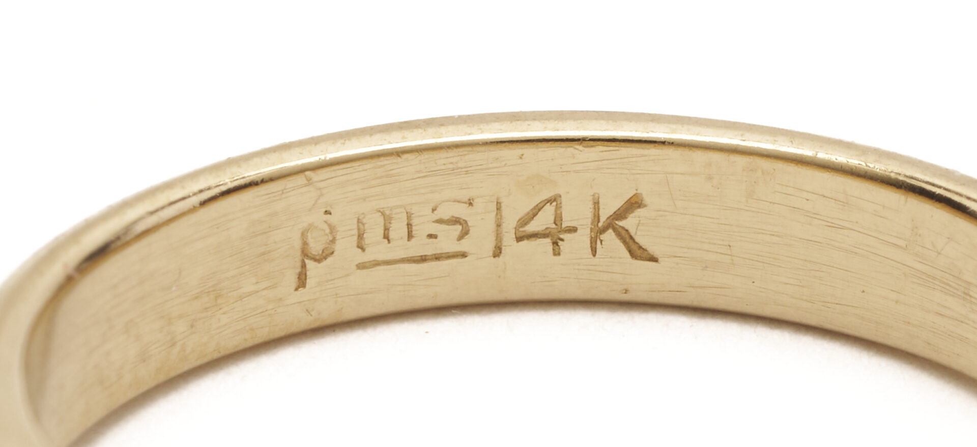 Lot 782: 14K Diamond Ring with 14K Gold Wedding Band