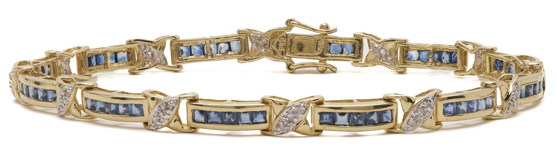 Lot 783: 14K Sapphire & Diamond Bracelet