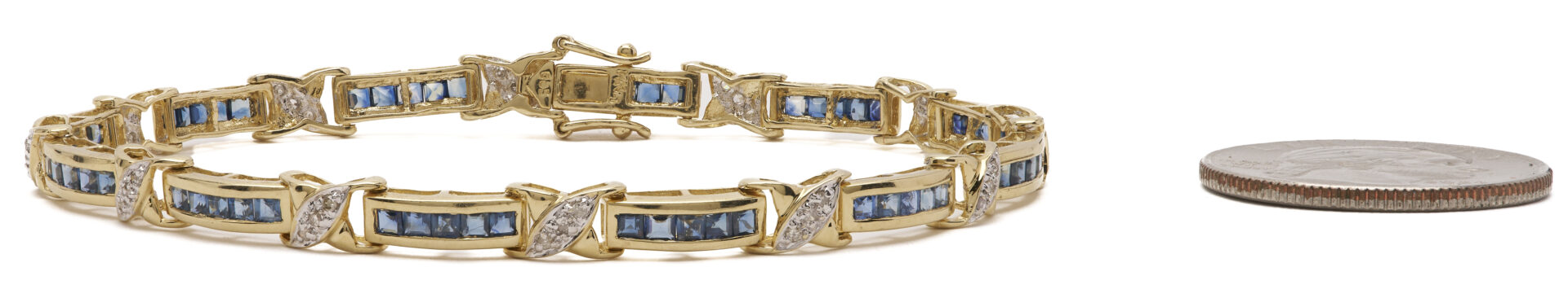 Lot 783: 14K Sapphire & Diamond Bracelet