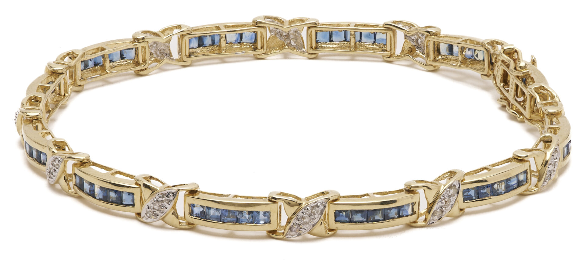 Lot 783: 14K Sapphire & Diamond Bracelet