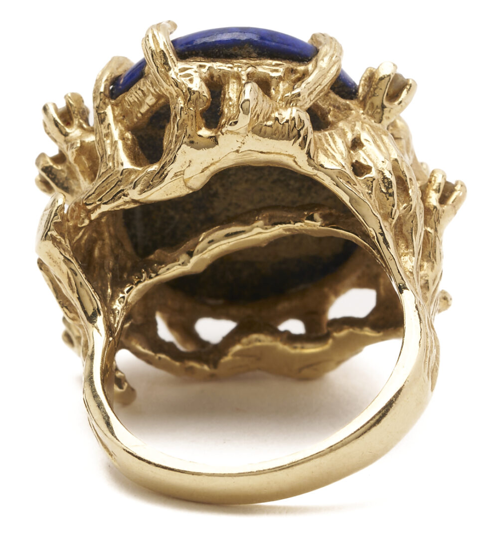 Lot 787: Lapis Lazuli & Diamond 14K Gold Ring