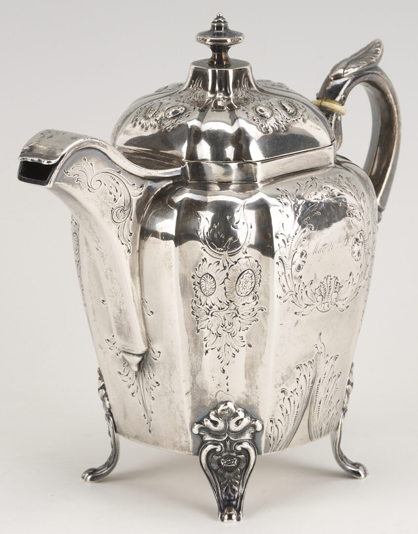 Lot 78: Wm. Tenney NY Coin Silver Teapot