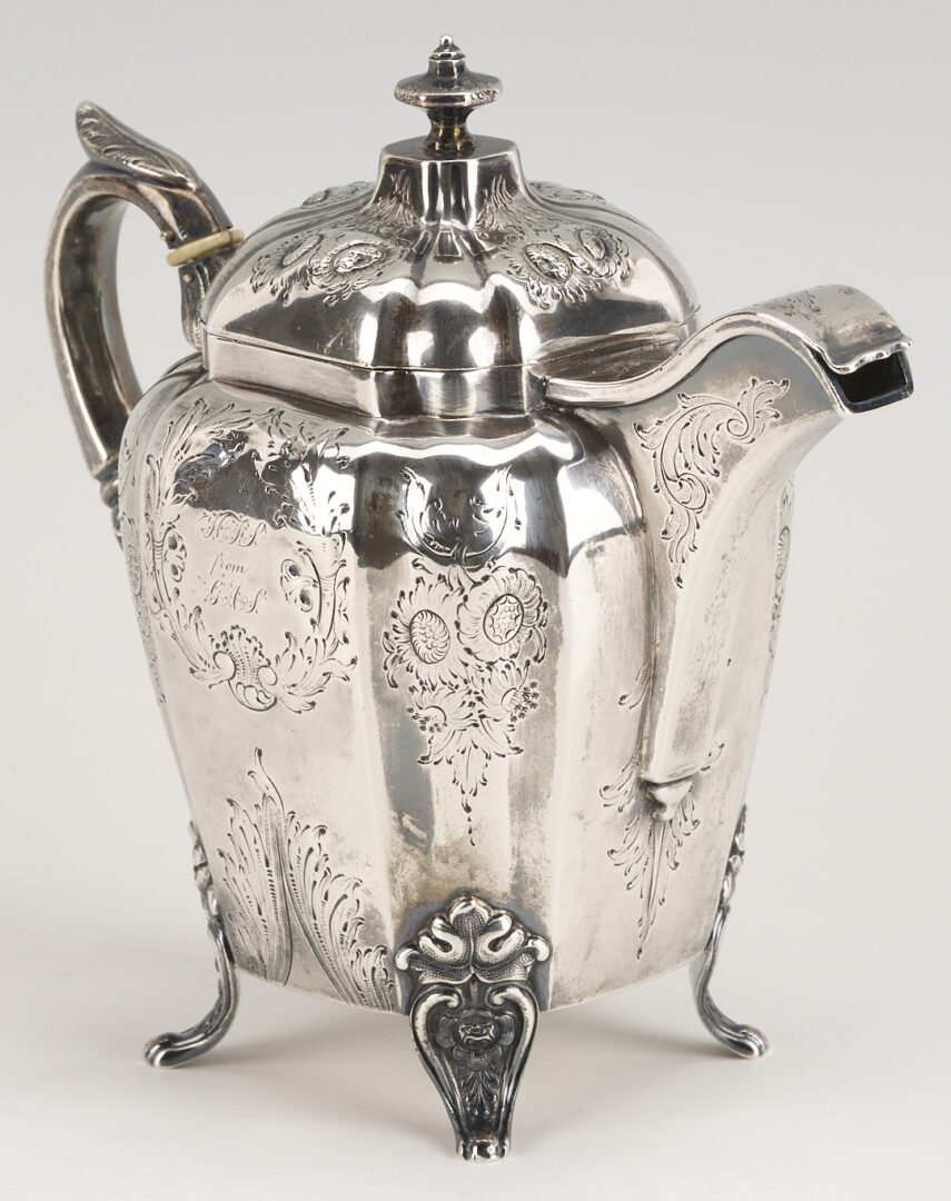 Lot 78: Wm. Tenney NY Coin Silver Teapot