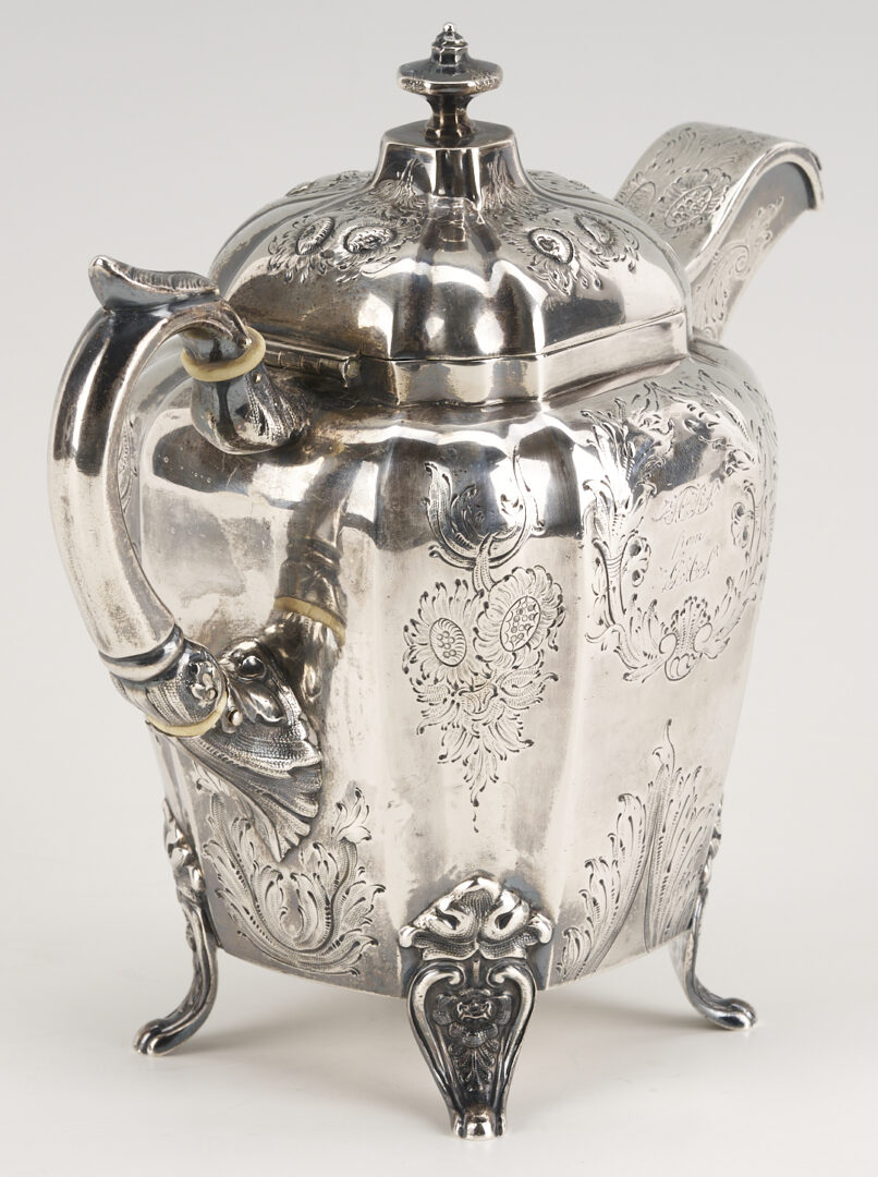 Lot 78: Wm. Tenney NY Coin Silver Teapot