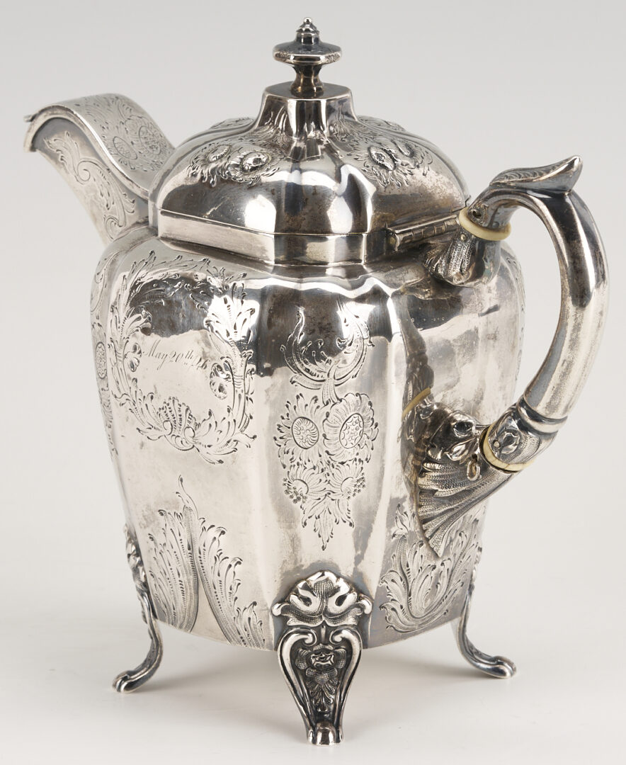 Lot 78: Wm. Tenney NY Coin Silver Teapot