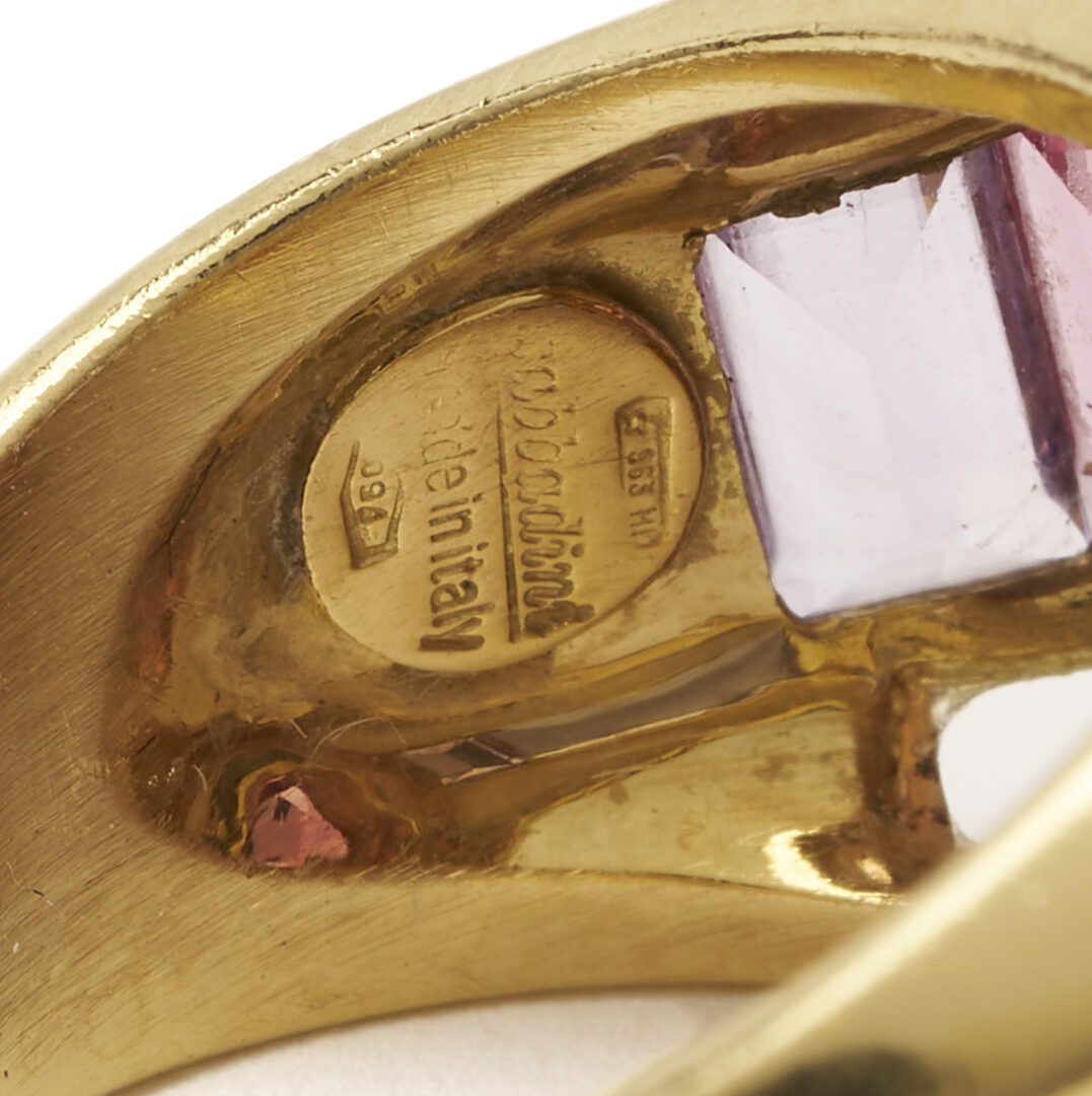 Lot 791: Signed Sabbadini Italy 18K Pink Tourmaline Ring