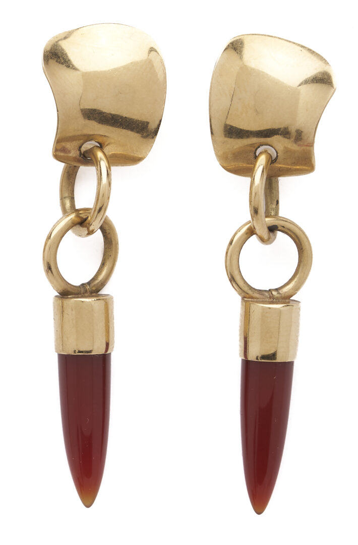 Lot 793: 2 Pairs of 14K Marilyn Bailey Earrings incl, Carnelian
