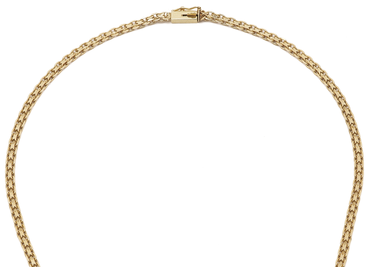 Lot 803: 14K Channel Set Diamond V Necklace