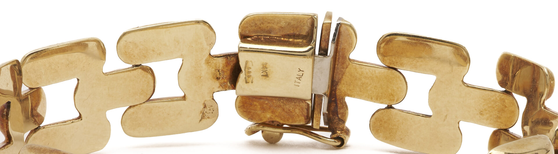 Lot 804: 14K Yellow Gold Italian Panther Link Bracelet