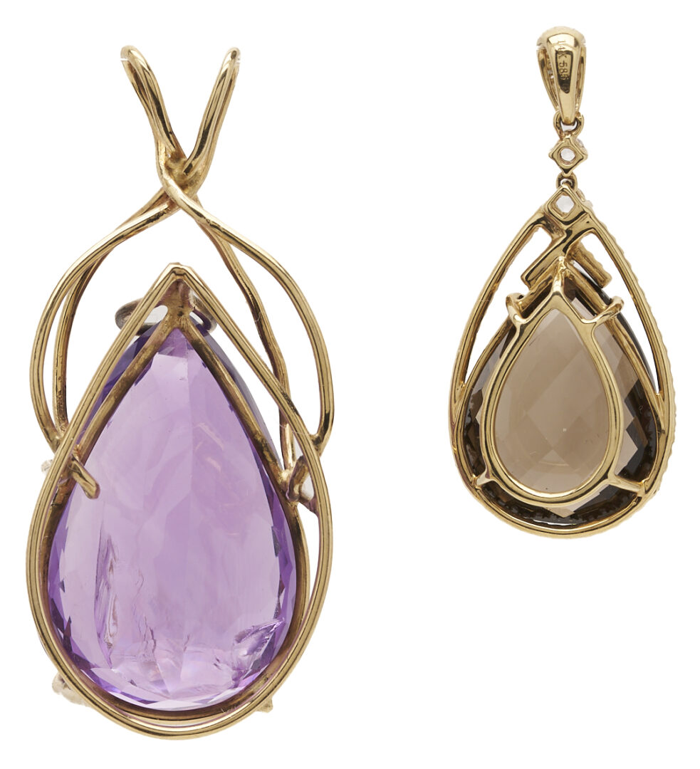 Lot 805: Two 14K Gemstone Pendants