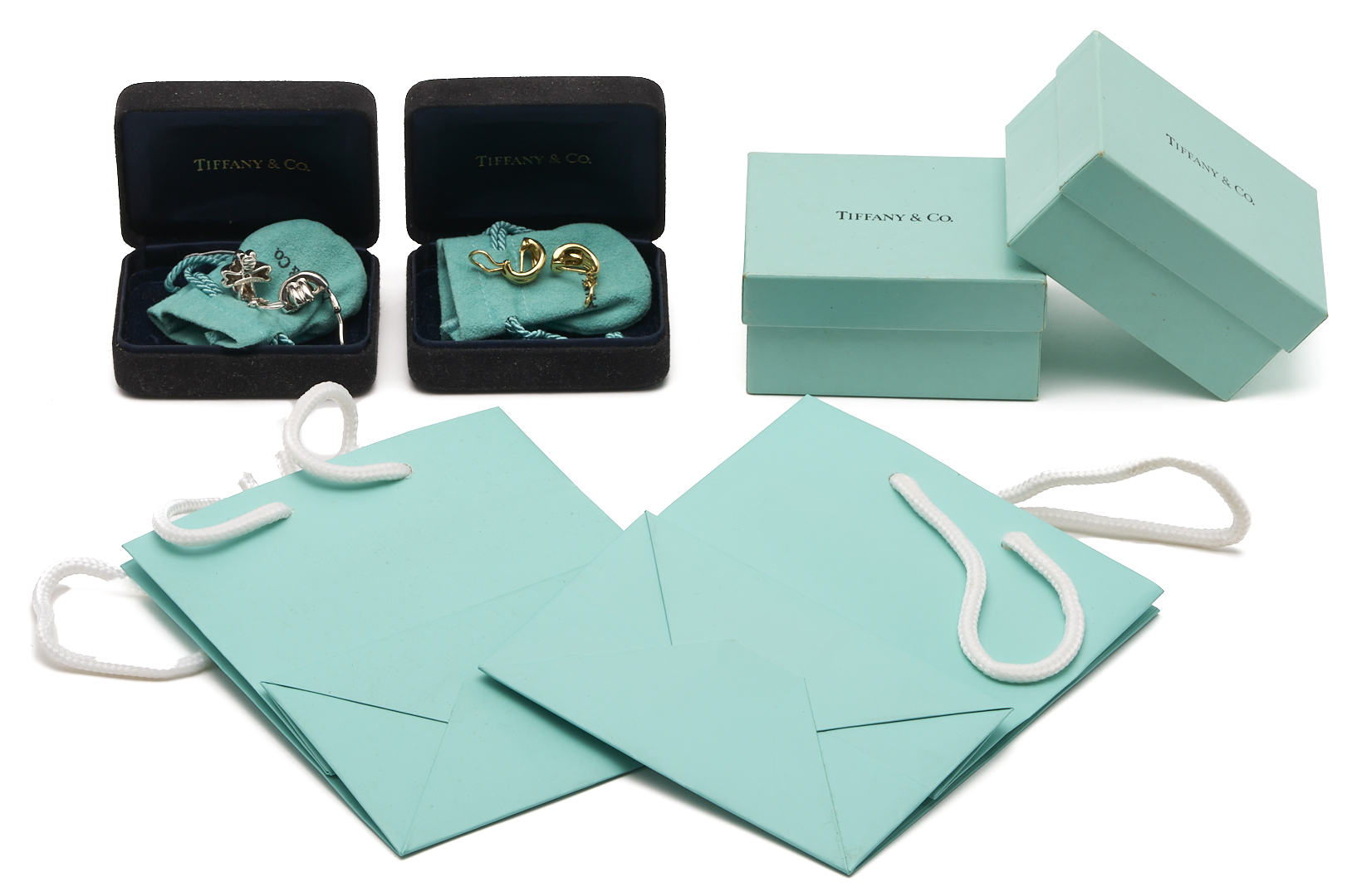 Lot 806: 2 Prs. Tiffany & Co. Earrings, w/ Original Bags & Boxes