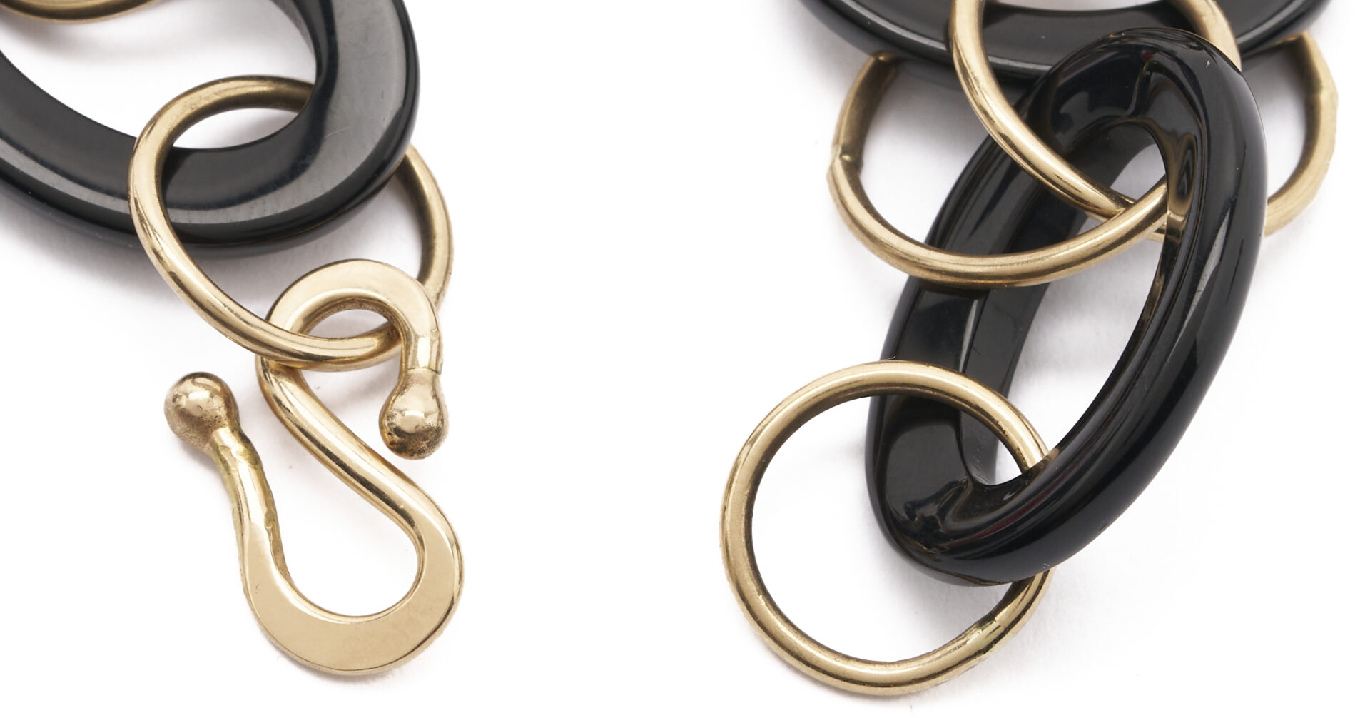 Lot 808: Marilyn Bailey 14K Gold and Onyx Earrings & Bracelet