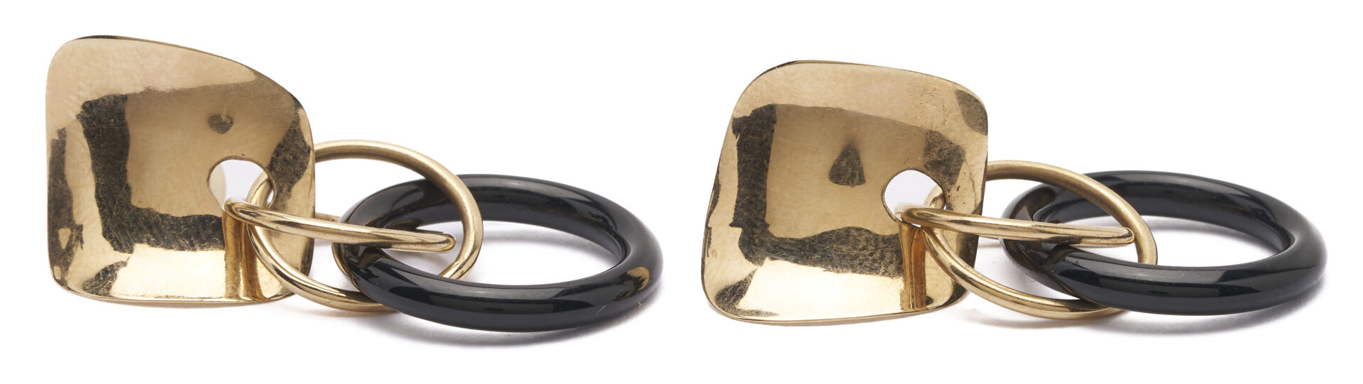 Lot 808: Marilyn Bailey 14K Gold and Onyx Earrings & Bracelet