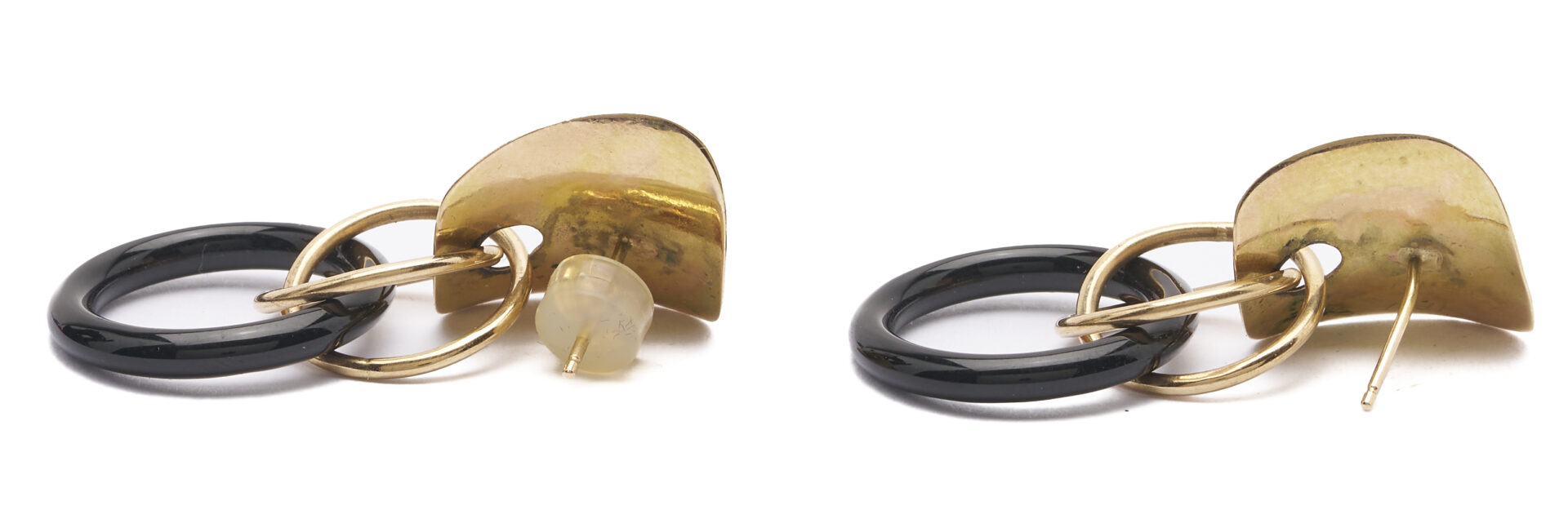 Lot 808: Marilyn Bailey 14K Gold and Onyx Earrings & Bracelet